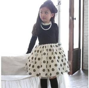 Venta al por Mayor en Línea, Ropa Infantil Coreana, Vestido de Fiesta de Manga Larga con Puntos para Niñas, de un Proveedor Chino - Product Image 2