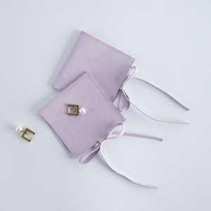 Bolsa de Joyería de Microfibra Personalizada con Anillo para Pendientes y Collares, Logotipo Impreso, Embalaje de Joyería Multiusos - Product Image 2