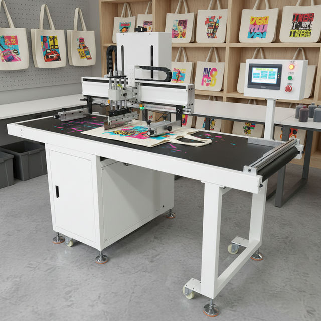 Automatic Fabric Screen Printing Machine With Assembly Line for Single Color Bags Paper PVC Sheets