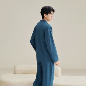 Sofisticati set di pigiama morbidi e ariosi con squisiti dettagli adatti per il tempo libero domestico di alto livello e il Comfort domestico tranquillo per gli uomini - Product Image 5