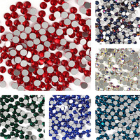 Strass en cristal rond non thermocollant SS3 SS20 de haute qualité en gros, pierres en verre à dos plat pour nail art, strass en vrac