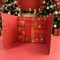 Calendrier de l'Avent de Noël : Coffret Cadeau avec 24 Compartiments en Papier Couché, Boîte Mystère pour Bonbons et Chocolats, Cadeaux de Fêtes