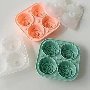 Molde de Hielo en Forma de Rosa Elegante, Reutilizable, de Silicona, para Hacer Bolas de Hielo, Grado Alimenticio, para Postres y Bebidas de Verano sin Esfuerzo - Product Image 3