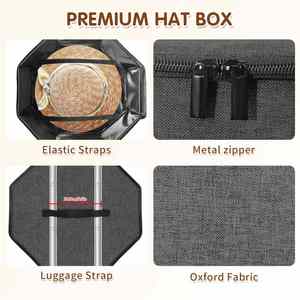Foldable Hat <b>Box</b> with Handle - Stackable <b>Storage</b> Organizer for Closet, Travel Cowboy Hat Carrier for Women & Men - Product Image 4
