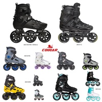Patins à roulettes COUGAR Custom Skates MZS509B à trois roues, coque rigide, patins urbains pour entraînement fitness en extérieur