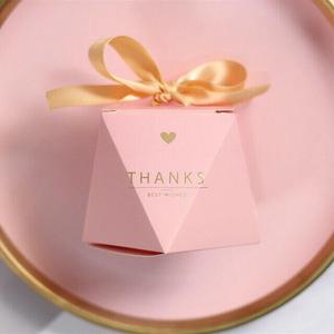 Emballage de bonbons boîte-cadeau losange de fête de mariage avec ruban boîte de fête de <span class=keywords><strong>communion</strong></span> - Product Image 4