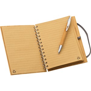 Promotional Eco Friendly <b>A5</b> Hardcover <b>Diary</b> Notebook With Recycled Paper and Bamboo Pen for Office Daily Use - Product Image 2