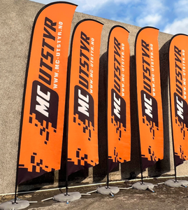 Nhuộm Thăng Hoa In Ấn Tùy Chỉnh Xe Đại Lý Cờ Fli Biểu Ngữ Bãi Biển Cờ Với Khoan Cơ Sở Cho Bên Đường Hiển Thị - Product Image 2