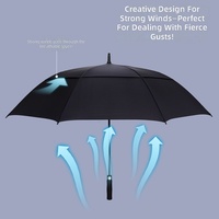 Parapluie de golf coupe-vent à double couche, ouverture automatique, 30 pouces, logo personnalisé, design surdimensionné, style classique, article promotionnel pour adultes