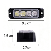 Feux de signalisation d'avertissement à LED 12W, 16 modes stroboscopiques, pour montage latéral sur camion, boîtier en alliage d'aluminium, multicolores, clignotants d'urgence