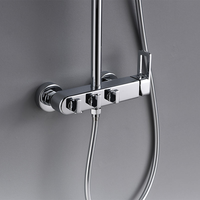 Système de douche pluie mural moderne 3 fonctions en laiton massif avec mitigeur de plafond 9 pouces – Amélioration de luxe pour salle de bain