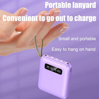 Mini Power Bank 20000mAh avec écran numérique, chargeur externe portable pour téléphone avec 4 câbles pour iPhone