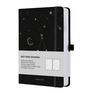 도매 160 Gsm 도트 노트북 A5 크기 호일 스탬프 블랙 패브릭 하드 커버 사용자 정의 로고 및 페이지 번호와 바느질 바인딩 - Product Image 4