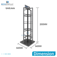 Présentoir vertical de logo de taille personnalisée en usine de vente au détail petit support simple en pierre de carreaux de céramique rotatif sur quatre côtés