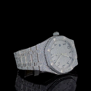 Reloj con Diamantes Moissanite, Relojes con Incrustaciones de Diamantes, Reloj de Lujo Totalmente Automático con Incrustaciones de Diamantes Moissanite VVV - Product Image 3