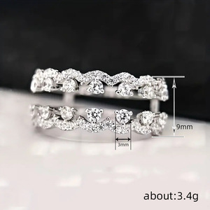 Elegante Anello a Doppio Strato per Donne, Gioiello da Dito Scintillante e alla Moda - Product Image 4
