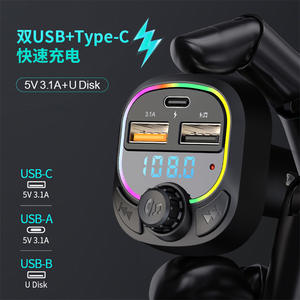 Lecteur MP3 <span class=keywords><strong>Bluetooth</strong></span> pour voiture, appels mains libres, émetteur <span class=keywords><strong>FM</strong></span> avec chargeur USB 3A - Product Image 2