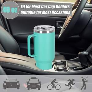 Gobelet isotherme premium en acier inoxydable de 40 oz avec poignée et paille, anti-fuite, pour le bureau, la salle de sport et l'extérieur - Product Image 5