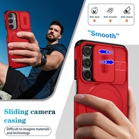 Étui de téléphone magnétique pour Samsung Galaxy A16 S26 S25 Ultra S24 Plus FE Coque arrière en PC rigide avec protection d'objectif Coque antichoc