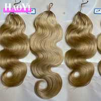 Extensiones de Cabello Humano Remy Camboyano para Trenzas de Ganchillo, con Anillo de Pluma, Paquetes de Cabello Humano Natural para Salón
