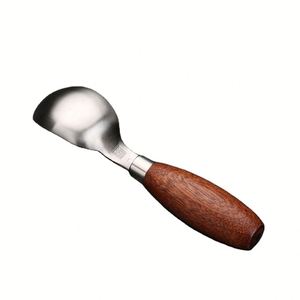 Cuillère à glace en acier inoxydable avec manche en bois de qualité supérieure, logo personnalisé, pour cadeaux promotionnels d'entreprise - Product Image 4
