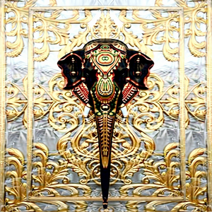 Modern Wedding <b>Elephant</b> Face Carved Backdrop Panel Customized Color Size Fiberglass Back-Frame Setup for Wedding Events - Product Image 1