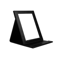 PINK STORE WExquisite mCustomized Luxury Desktop Support de bureau pliable en cuir Miroir de maquillage