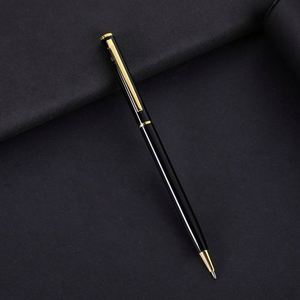 Gift Promotional Black Ball Point Logo Body Slim Pens Advertising Signature Customized Metal Pen - Product Image 4