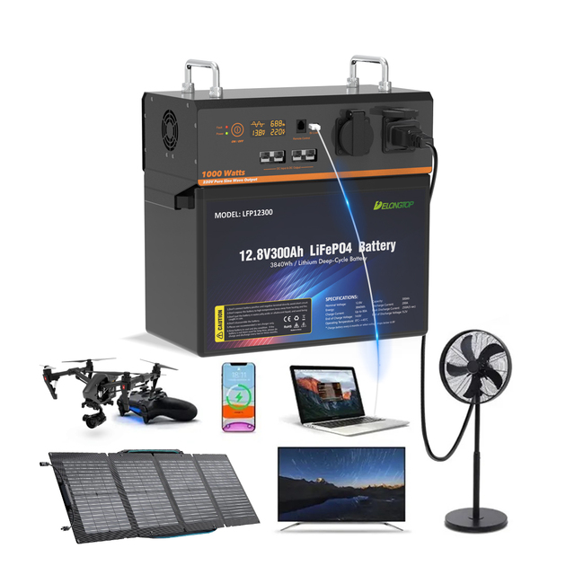 Portable Power Supply Emergency Lithium Battery 12v 100ah 120ah 150ah 170ah 200ah 280ah 314ah AC Output 1000w Back up Station