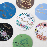 Pas de minimum quantité minimale de commande produit autocollant impression logo de marque adhésif personnalisé rouleaux d'étiquettes rondes