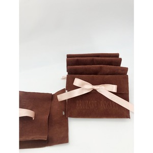#New Arrival Custom Logo Printed Velvet Dustproof Rectangle Small <b>Envelope</b> Flap Jewelry <b>Gift</b> Bag with Ribbon Bow - Product Image 4