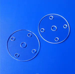 Custom Round High Purity Quartz Glass Sheet Perforated Glass Substrate Transparent Quartz Plate