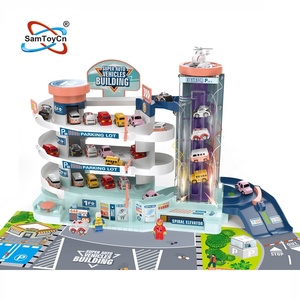 Jouets pour enfants : parking à 5 étages avec musique et lumières électriques, super véhicules automatiques, station d'arrêt des véhicules, bâtiment - Product Image 1