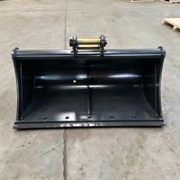 Cucharón de dragado RB sin dientes con labio liso para excavadora OEM Q355, venta al por mayor, para canales, ríos, suelos blandos, ISO CE, ancho