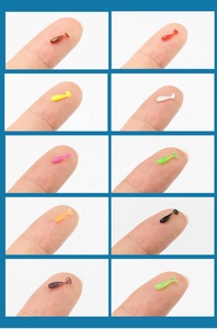 20 piezas de alta calidad, 1 cm, 0.025 g, micro señuelos blandos de PVC con cola en T para pesca de lubina en agua dulce y salada, jigging y wobbling. - Product Image 6