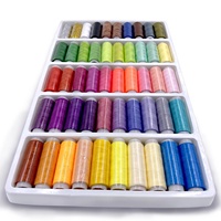 Máquina de rollo de hilo de coser de hilo de poliéster 100% de colores mezclados bordado a mano 200 yardas cada carrete para el kit de costura del hogar.