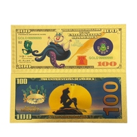 Uang Kertas Anime Putri Duyung Kecil Amerika Baru 2026 Berlapis Emas 24K untuk Koleksi