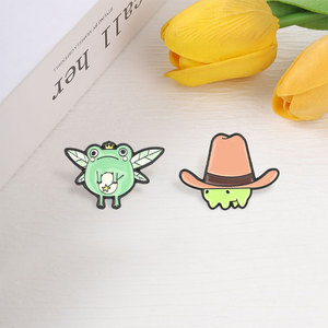 Pin de esmalte de princesa hada rana con varita mágica, broche de metal de rana vaquera linda y elegante, insignia para solapa de bolso, regalo de joyería para amigos - Product Image 3