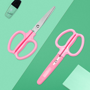 Pink Stainless Steel Scissors 135mm Household Office Use With Sleeve Durable Stationery Cutting Tool - Product Image 2