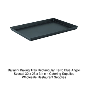 Bandeja rectangular para hornear de acero azul, 30 × 23 × 3 cm, con esquinas abullonadas, Ballarini - Product Image 2