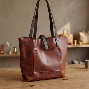 BS INTERNATIONAL 2026 Bolso de Mano de Cuero Genuino para Mujer, Estilo Casual, con Cierre, Ligero, Gran Capacidad 3L+, Duradero - Product Image 2