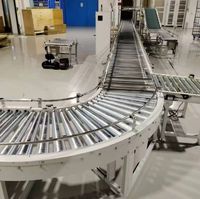 Système de convoyeur à rouleaux automatisé TOSHINE en acier inoxydable pour le transport de palettes, empileur et déempileur robuste pour entrepôt, 20 m/min