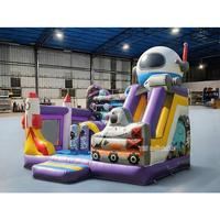 Château gonflable commercial Space Walker pour enfants avec double toboggan pour la location
