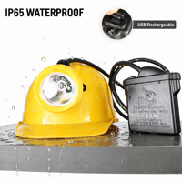 Lámpara de Casco para Minero KL5MS de Alto Lumen con Cable y Batería de Litio-Ion Recargable Separada de 6600mAh para Minería
