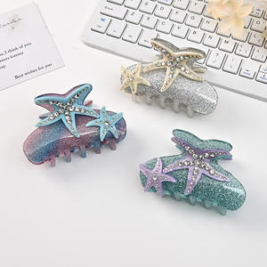Fermaglio per Capelli Serie Oceano con Stella Marina e Strass, Cielo Stellato Subacqueo, Lusso Leggero, Fatto a Mano in PVC, Accessorio per Capelli da Donna Jinhua - Product Image 1