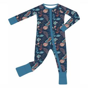 Combinaison pour bébé garçon et fille, nouvelle, personnalisée, en bambou doux et élasthanne, confortable, respirante, avec fermeture éclair bidirectionnelle, pyjama deux pièces - Product Image 6