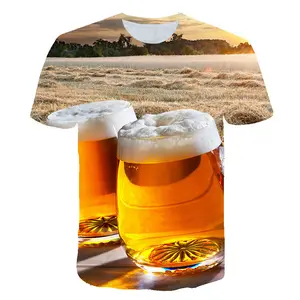 恒男女啤酒3d打印t恤短袖男女皆宜气泡啤酒3D打印t恤