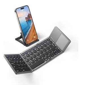 คีย์บอร์ดไร้สายแบบพับได้ 3 ตอน Qwerty พร้อมทัชแพด ผลิตโดยโรงงานที่ได้รับการรับรองมานาน 15 ปี - Product Image 1