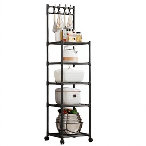Estante de Almacenamiento Metálico de Cocina de 5 Niveles, Tipo Torre, No Plegable, con Ruedas, Soporte Móvil para Horno de Microondas y Utensilios de Cocina - Product Image 4