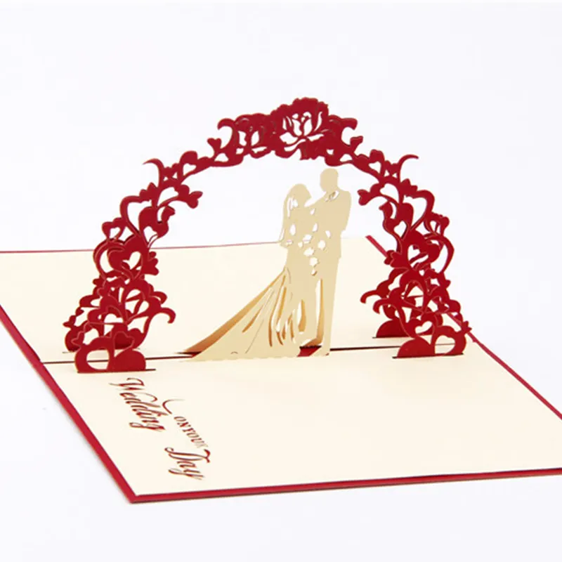 Carte de mariage Pop-Up HXD, cartes de mariage en 3D faites à la main, amusants, pour fille, nouvelle collection